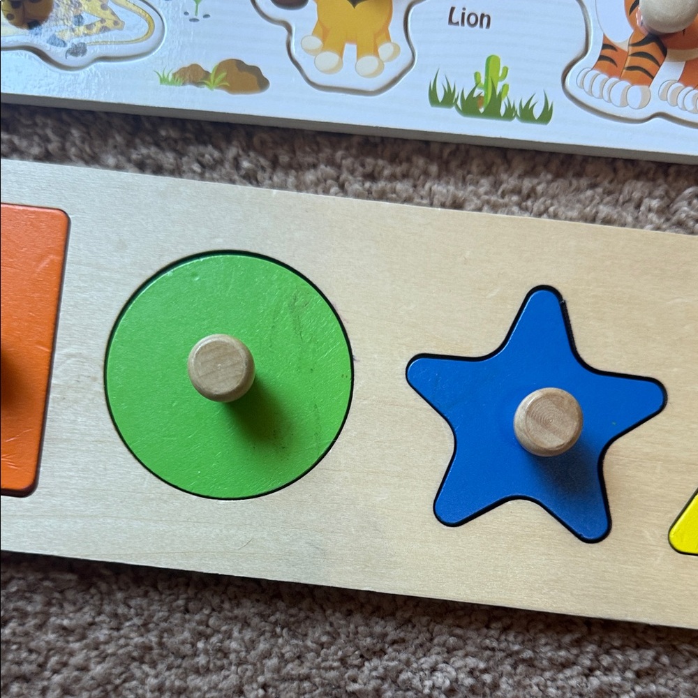 Animal and Shape Wooden Puzzle Set for Kids - Picture 6 of 7